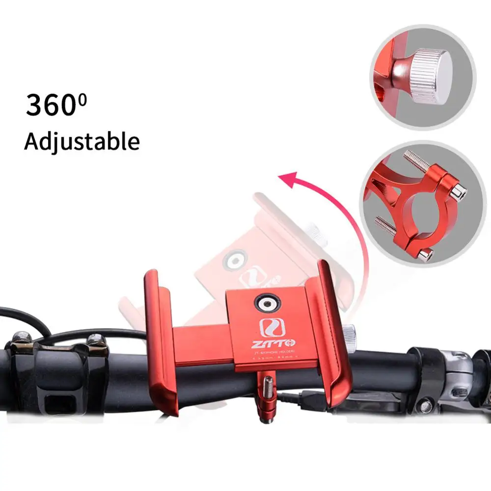 

Aluminum Bicycle Phone Holder For Smartphone 3.5-6.2 inch Adjustable Support GPS Bike Phone Stand Mount Bracket