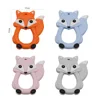 Cute-idea 1pc Fox Cartoon Silicone Beads Baby Teethers Food Grade Teething DIY Baby Nursing Chewing Pacifier Chain ClipToys 6