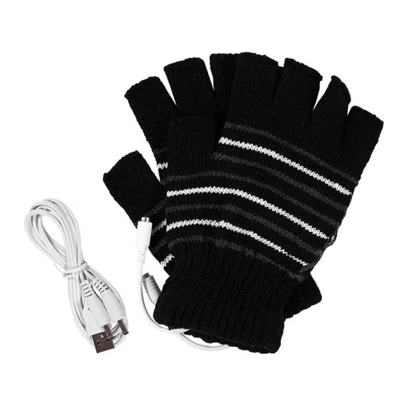 Электрический перчаткосушитель с USB разъемом зимние Термальность полуперчатки с полный палец крышка перезаряжаемые для велоспорта на открытом воздухе и крытого