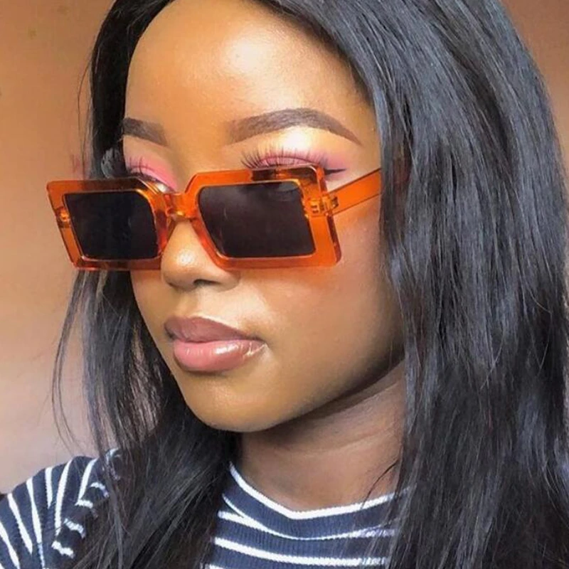 Gafas de sol cuadradas de Color naranja para hombre y mujer, lentes de sol pequeñas rectangulares de diseñador de marca de lujo, a la moda|Gafas de sol para - AliExpress