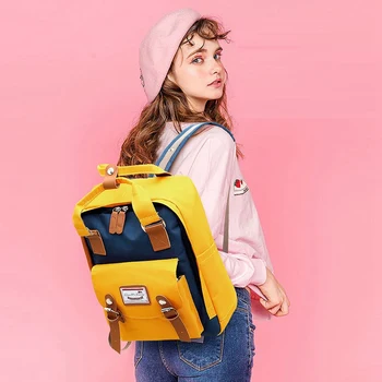 

Fashion Patchwork Women Backpack Laptop Waterproof Oxford Travel Backpack for Teenage Girls Large Capacity Bagpack