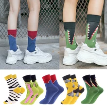 Трендовые Модные Разноцветные Повседневные носки для молодых пар, носки с изображением животных Ele, мужские хлопковые носки для женщин и мужчин, забавные носки с рисунками из мультфильмов, Новинка осени