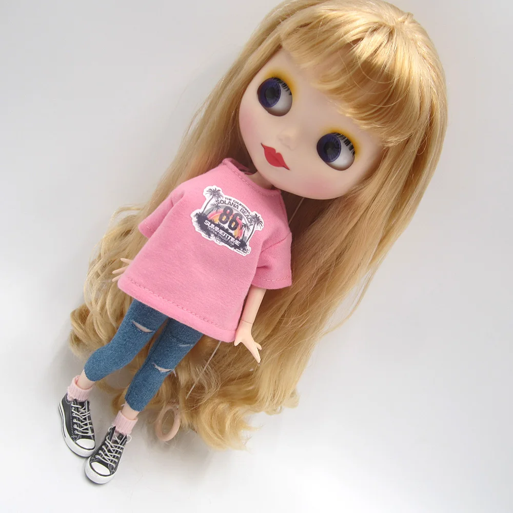 Одежда для куклы Blyth 1 шт. модная свободная футболка джинсы кроссовки кукол blyth azone