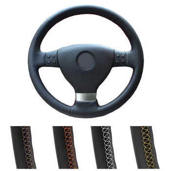 

Car DIY Steering Wheel Cover Black Artificial Leather For Volkswagen Golf 5 Mk5 VW Passat B6 Jetta 5 Mk5 Tiguan 2007-2011