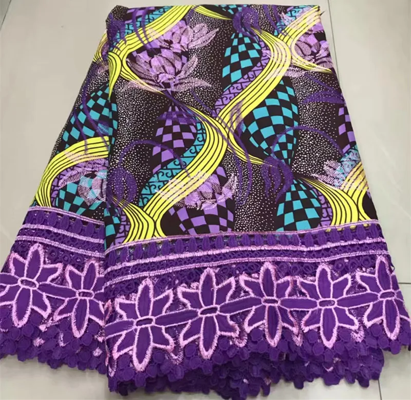 african lace fabric high quality guipure lace fabric with wax african cord lace 6yard nigerian lace fabrics african fabric ZQ-B3