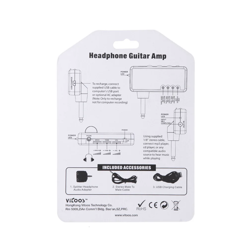 2019 Hot Portable Guitar Amplifier Electric Guitar Mini Headphone Amp Light weight Design Heavy Rock Compact