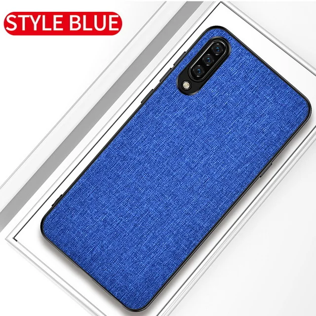 Luxury Fabric Cloth Phone Case For Sony xperia 10III  1III  5II  Xperia1 5III ACE II  Slim Soft Bumper Hard PC Back Cover Blue
