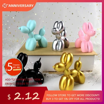 

Cute Small Balloon dog Resin Crafts Sculpture Gifts Fashion Cake baking Home Decorations Party Dessert Desktop Ornament 5 Colors
