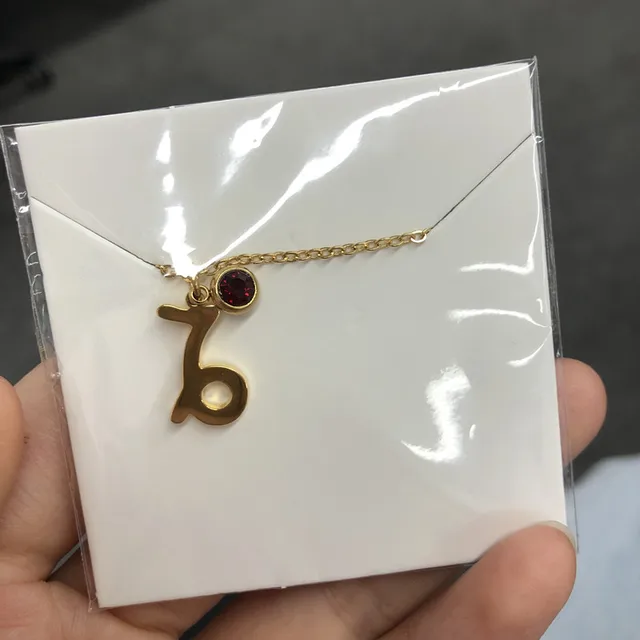 Elegant Trendy Shiny Crystal Star Zodiac Sign Taurus Capricorn Scorpio Twelve 12 Constellation Pendant Necklaces Women Female Capricorn