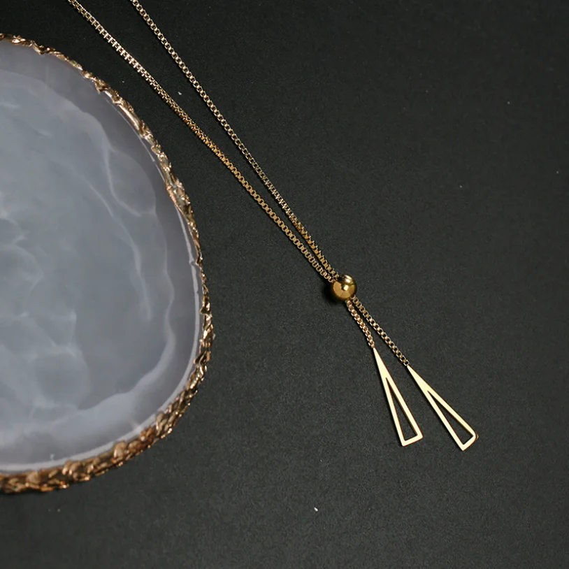 Stainless Steel Pull Adjustment Sexy Tassel Charms Chain Choker Necklaces - Image 6