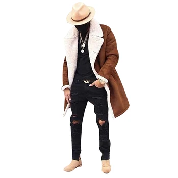 

Men Winter Fleece Composite Suede Men's Warm Jacket Coats Hombre Male Casual Fashion Winter Thick Jackets Coats Brown NEW N15