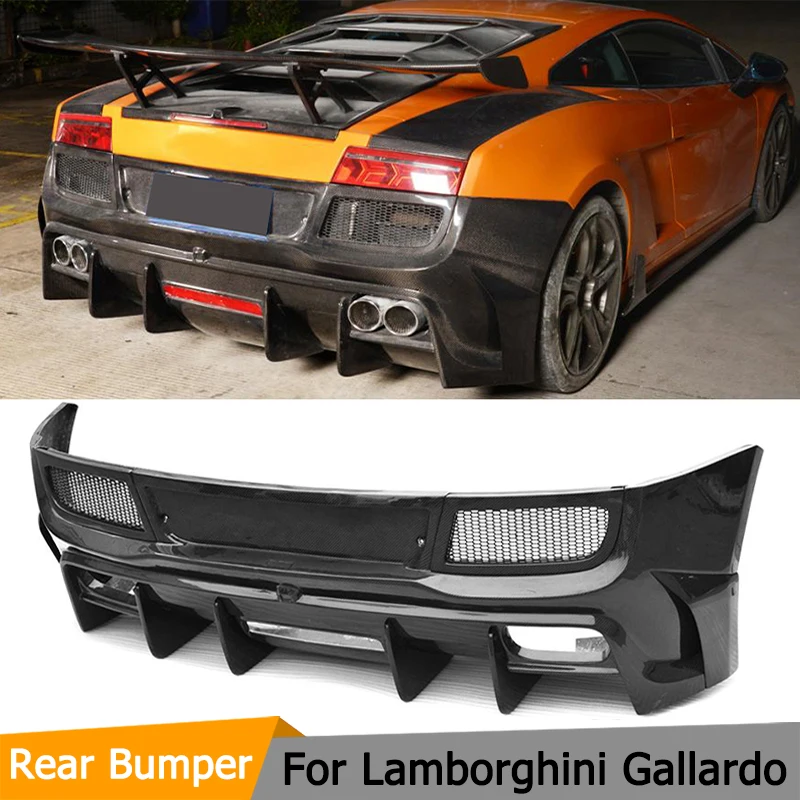 Углеродного волокна диффузор губа на задний бампер чехол для Lamborghini Gallardo купе LP550