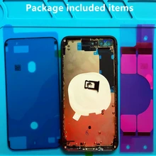 Części zamienne do iPhone 8 8 Plus tylna obudowa środkowa rama i tylna szklana pokrywa z małymi częściami