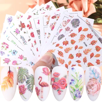 

5pc/set 3D Nail Art Decoration Stickers 5D Emboss Flower Leaves Design Adhesive Foils Decals DIY Manicure Slider LASTZ5D01-18-1