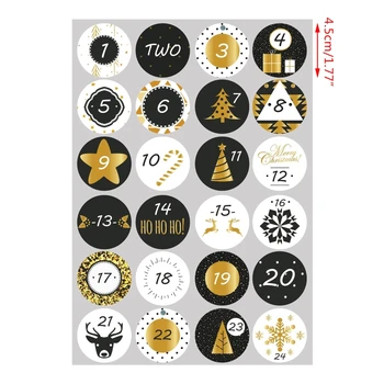 

240x Christmas Countdown Advent Calendar Number Sticker Gift Package Seal Label