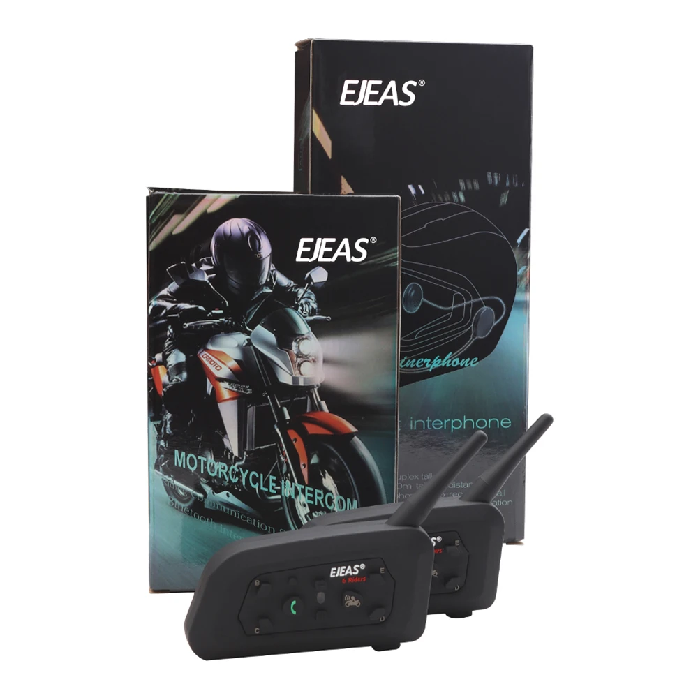 Ejeas V6 1200M шлем домофон для 6 всадников Bluetooth мотоцикл BT домофон мобильный беспроводной Comunicador Мото шлем гарнитуры