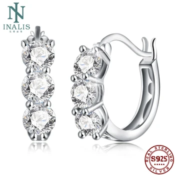 

INALIS Hot Sale Popular Stone Explosion Multicolor Zircon 925 Sterling Silver Stud Earrings Best Gift Retro Indian Luxury Style