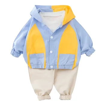 

Spring Autumn Baby Boys Girls Letter Clothes Children Cotton Hooded Coat Pants 2Pcs/sets Infant Kids Fashion Toddler Tracksuits