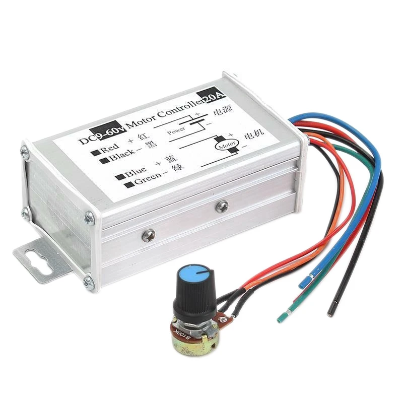 DC 9 V-60 V Max 20A PWM бесступенчатый регулятор скорости