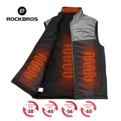 ROCKBROS Heated Jacket Cycling Coat Intelligent USB Electric Heating Thermal Warm Clothes Men Women Winter Heated Vest Plussize