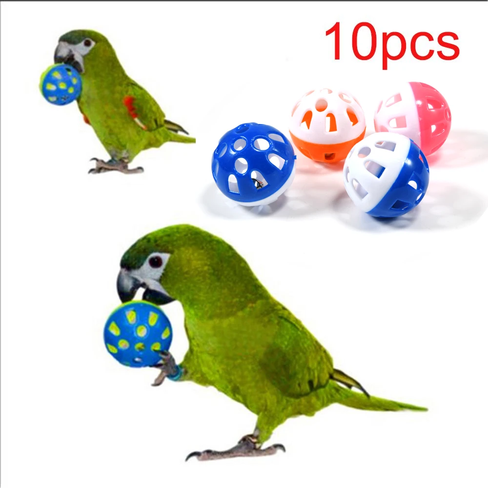 10pcs Pet Parrot Toy Colorful Hollow Rolling Bell Ball Bird Parakeet Cockatiel Chew Cage Fun Toys Supplies | Дом и сад