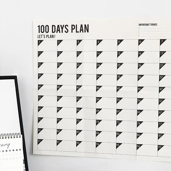 

100-day Monthly Calendar Planner Memo Organiser Annual Schedule Plan Sticker Wall Planner 70x45cm Calendar Planers