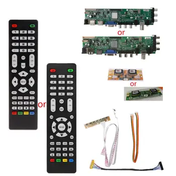 

V56 V59 LCD TV Driver Board DVB-T2+7 Key Switch+IR+4 Lamp Inverter+LVDS Kit 3663