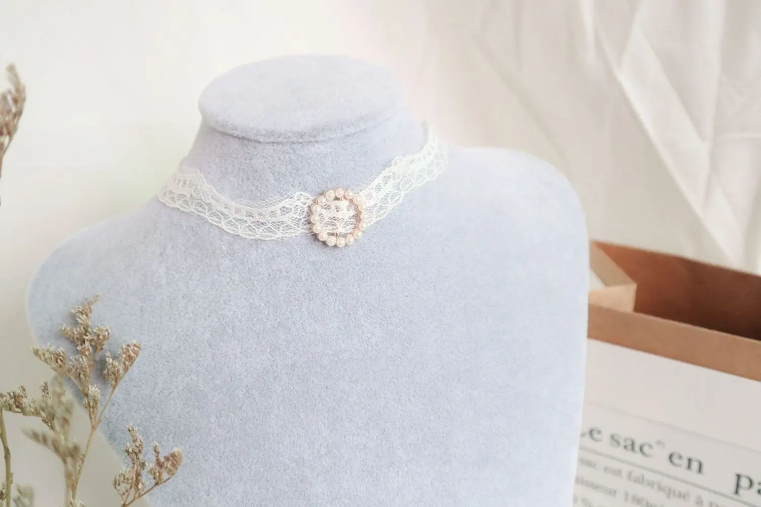 Япония и Корея летняя Новинка белая кружевная жемчужная короткая цепочка на ключицы для женщин и девушек модные ювелирные изделия оптом