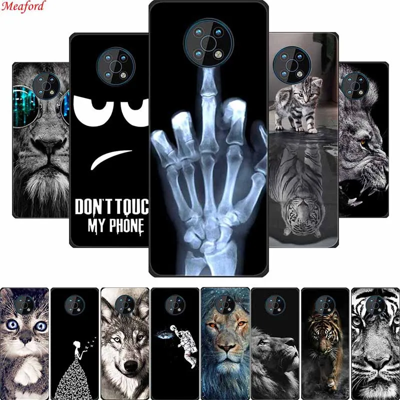 Per Nokia G300 Custodia Wolf Custodia Morbida In Silicone Nero Per Nokia G50 X100 X20 X10 G300 Custodia Posteriore G 300 G 50 Funda