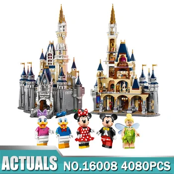 

Model building kits compatible with 71040 16008 Funny Birthday 4080pcs Cinderella Princess Castle City set 3D Bricks figure toy