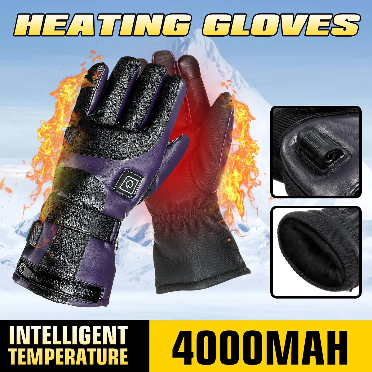 Перчатки для езды на мотоцикле с подогревом перезаряжаемый аккумулятор
