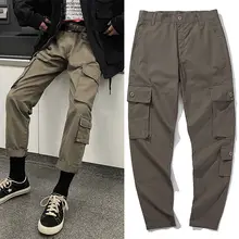 Новинка, модные мужские брюки карго в уличном стиле, Хлопковые Штаны для бега, мужские повседневные обтягивающие спортивные штаны