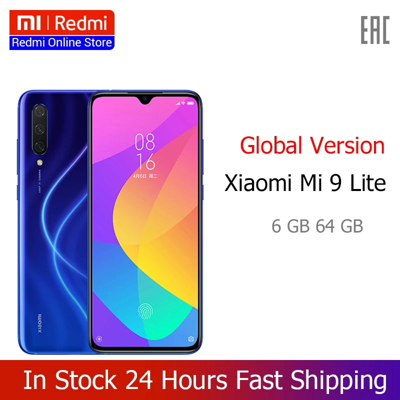 В наличии глобальная версия xiaomi mi 9 Lite 6 ГБ 64 Гб Snapdragon 710 восьмиядерный смартфон 48