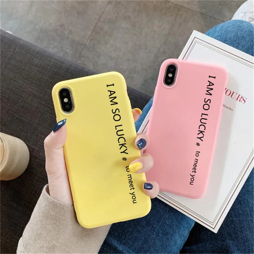 

I AM SO LUCKY to meet you case For huawei p30 p30 lite p20 pro p10 mate 20 pro 10 lite honor 9 10 lite color Soft Silicone cover