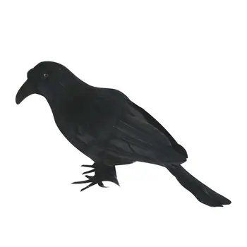 

HLZS-Artificial Crow Black Bird Raven Prop Decor For Halloween Display Event Party Home Bar Decoration Supplies Gift