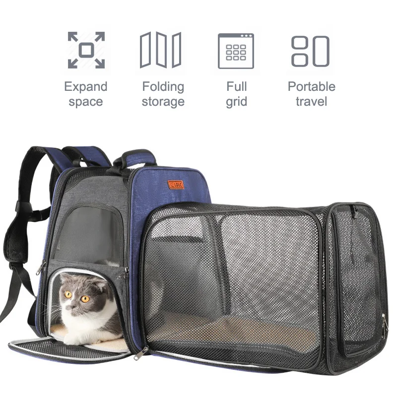 Breathable Small Pet Folding Wheel Carrier for Dog Cat Portable