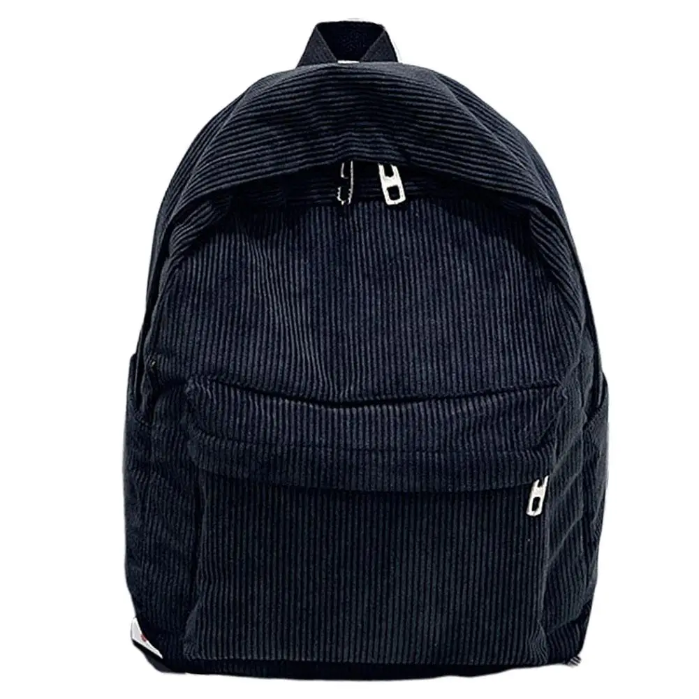 Corduroy Backpack Fashion Women School Backpack Pure Color Shoulder Bag ...