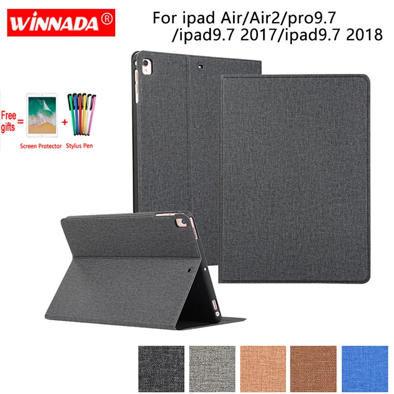 

For ipad 9.7 2017 case linen grain PU leather Stand Protective TPU Cover for ipad air 2/air /pro 9.7/ipad 2017/ipad 9.7 2018