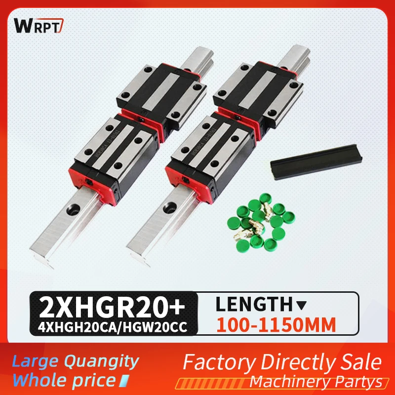 HGR20 100mm-1150mm High Quality Linear Guide 2 HGH20 + 4 HGH20CA Linear Narrow / Flange Bracket Slider HGW20CC Cnc Parts