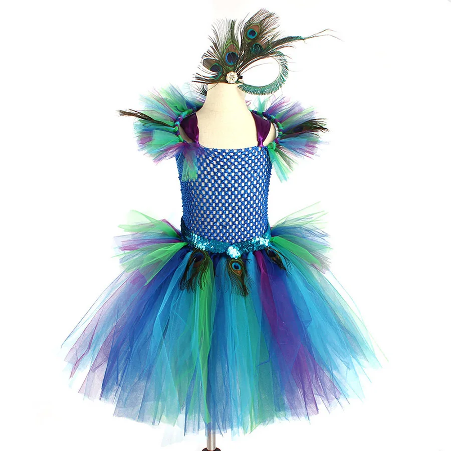 Kleding Meisjeskleding Verkleden Peacock Feather Bustle Tutu...Halloween Peacock Costume Tutu...Listing is for the bustle TUTU ONLY...Girls sizes 5/6 to Teen 14/16 