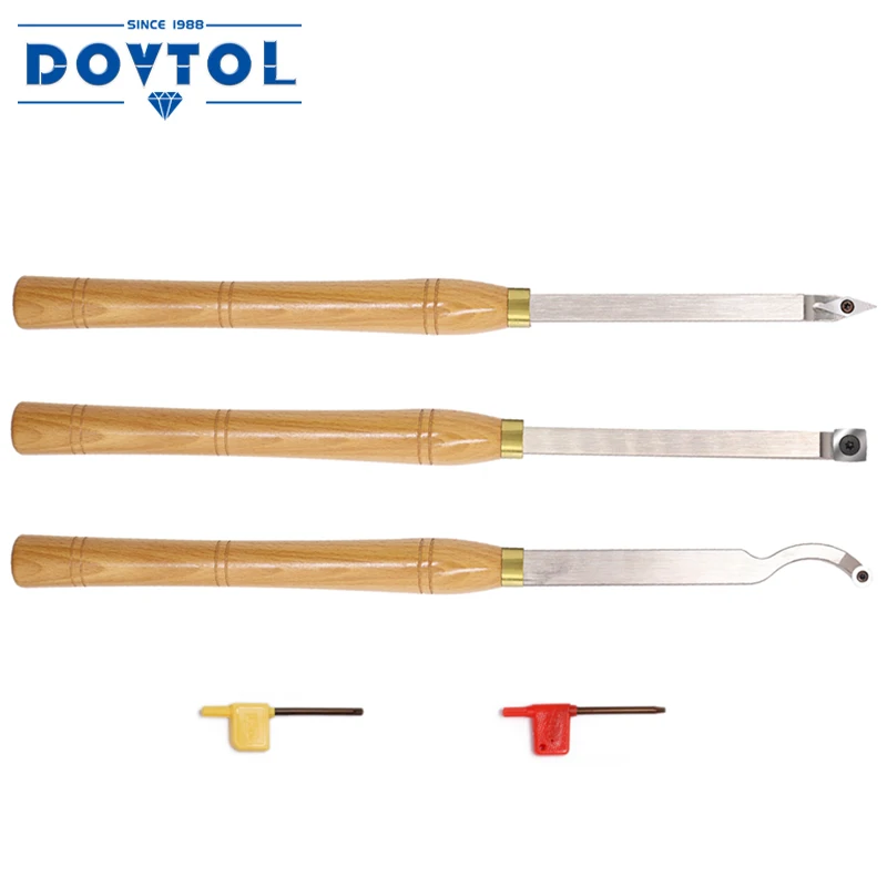 In Metallo Duro Legno Utensili Di Tornitura Tornio Set Più Ruvida Detailer Collo Di Cigno Hollower Con Manico In Legno Massello