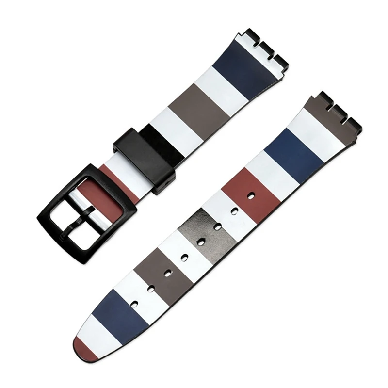 Watch accessories for Swatch Strap Silicone Waterproof Watchband 16mm 17mm 19mm Watch Replacement Belts 3