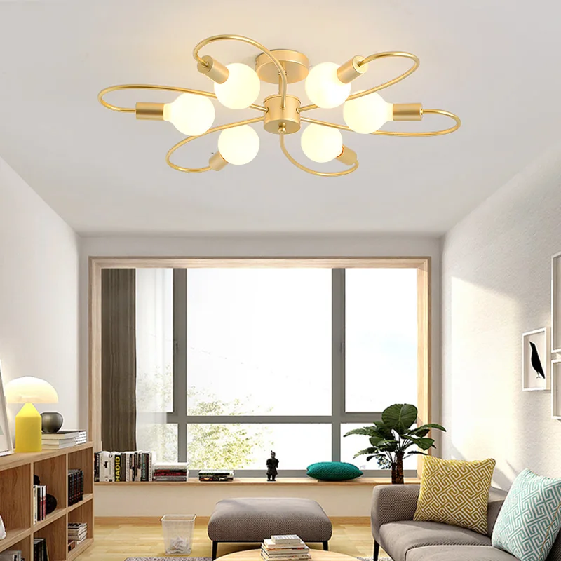 

Modern LED Ceiling Chandelier Lighting Home Creative Golden 3/6/8 Heads Molecular Chandeliers Living Room Bedroom Kitchen Light