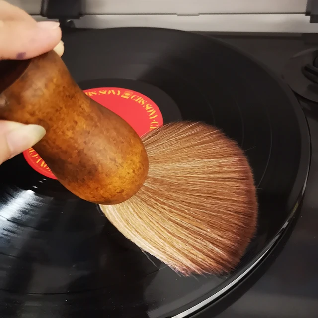 Cepillo de limpieza antiestático con mango de madera, eliminador de polvo  Stylus para tocadiscos de vinilo LP, accesorios de reproductor de tocadiscos,  suave - AliExpress