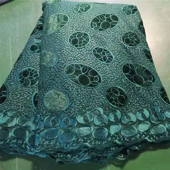 

Guipure Lace Fabric 2019 High Quality Lace Nigerian Lace Fabric For Women Dress African Tulle Lace 5 Yards Green