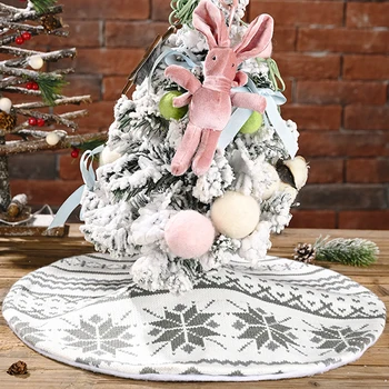 

Christmas Tree Skirt New Year Festival Decorative Knitted Cotton Carpet High Quality Xmas Supplies Home Decor