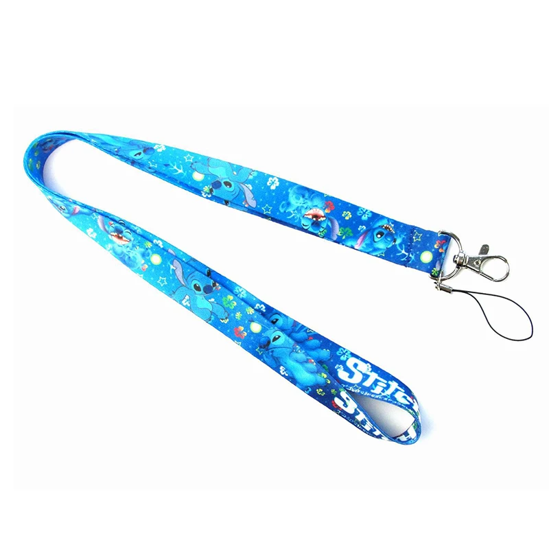 Милые аниме Мультяшные Lilo& Stitch lanyards работы id значок кнопочный телефон держатель шеи висячая веревка шнурок для ключей ремни Прямая