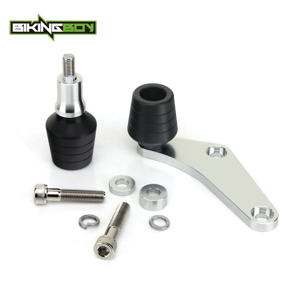 BIKINGBOY для Yamaha YZF R6 03 04 05 06 07 08 09, 10, 11, 12, 13, 14, 15, 16 лет рамки ползунок Защитная чехол слайдеры Болты комплект - Цвет: R6 03-05 SILVER