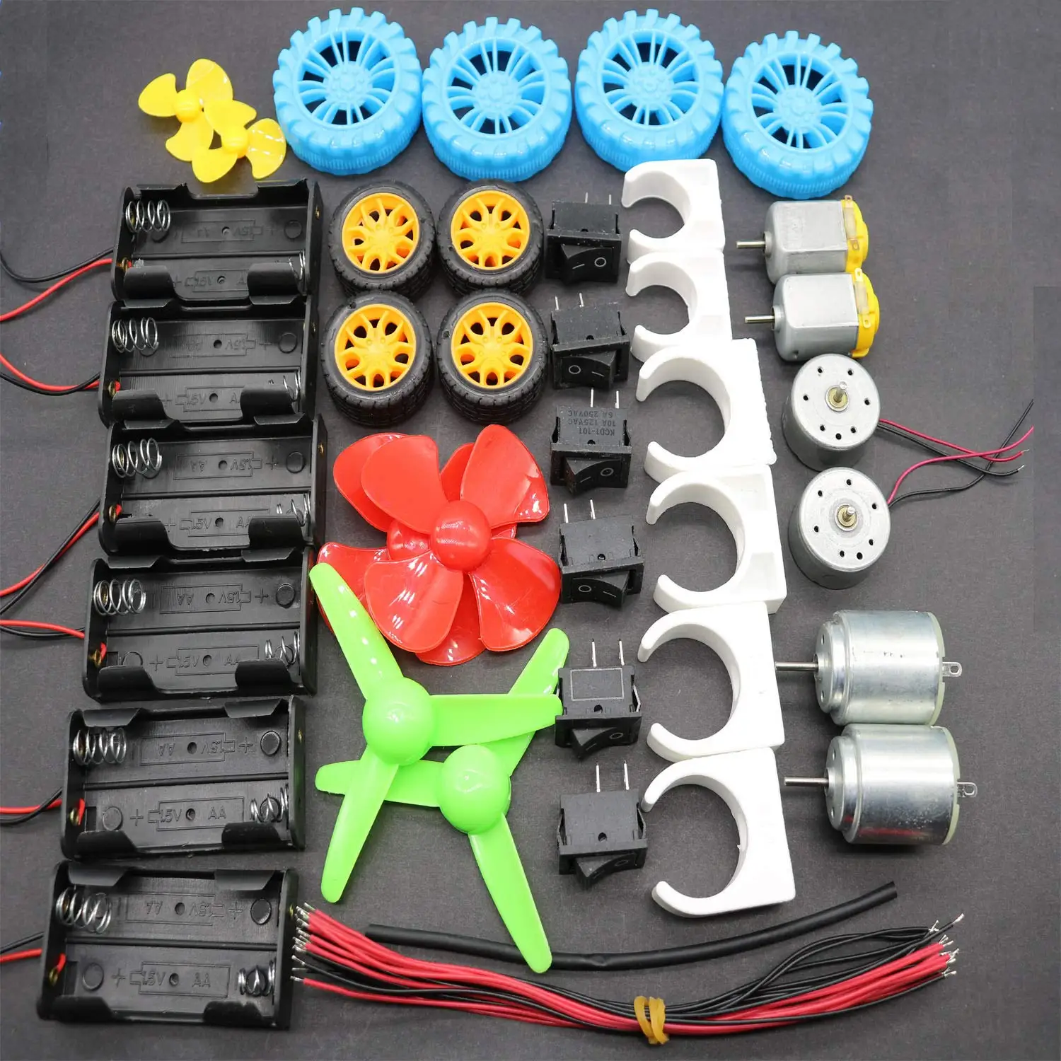 Unbekannt 78pcs Mini Electric DC Motor with Plastic Gears,Electronic Wire,Shaft Propeller for DIY Science Projects AOD
