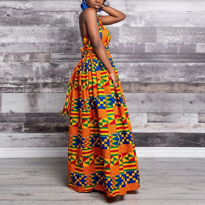 Ankara Africa Maxi Dress Women Dashiki Print Split Dress African Clothes Women Party African Dresses For Women Robe Africaine